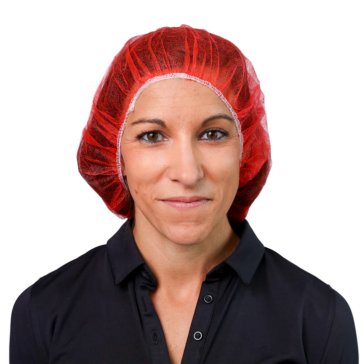 Disposable Bouffant Caps - Red - 21in - Q1